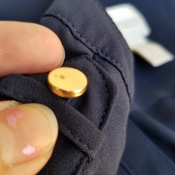 Chico's navy popover tunic blouse with layered detail size 0 or small - Picture 7 of 10